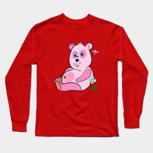 cute pink panda Long Sleeve T-Shirt